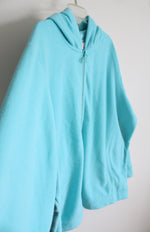 Quaker Factory Blue Embellished Fleece Full Zip Jacket | 3X