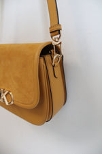 Michael Kors Yellow Leather Suede Crossbody Bag
