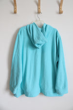 Quaker Factory Blue Embellished Fleece Full Zip Jacket | 3X