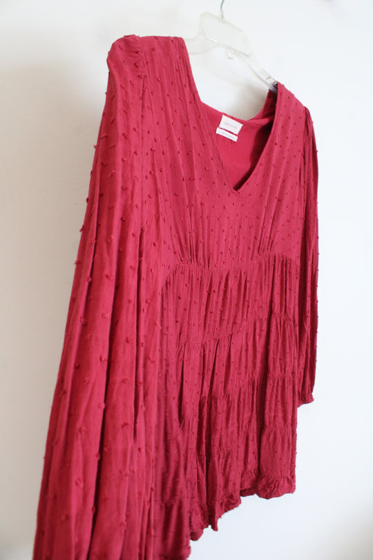 Urban Outfitters Red Swiss Dot Tiered Dress | S