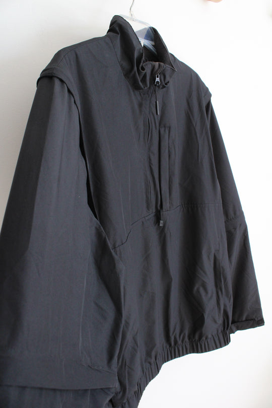 Walter Hagan Black 1/4 Zip Windbreaker Jacket | M