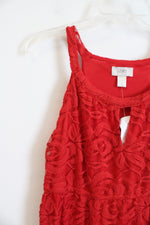 NEW LOFT Red Lace Keyhole Dress | S