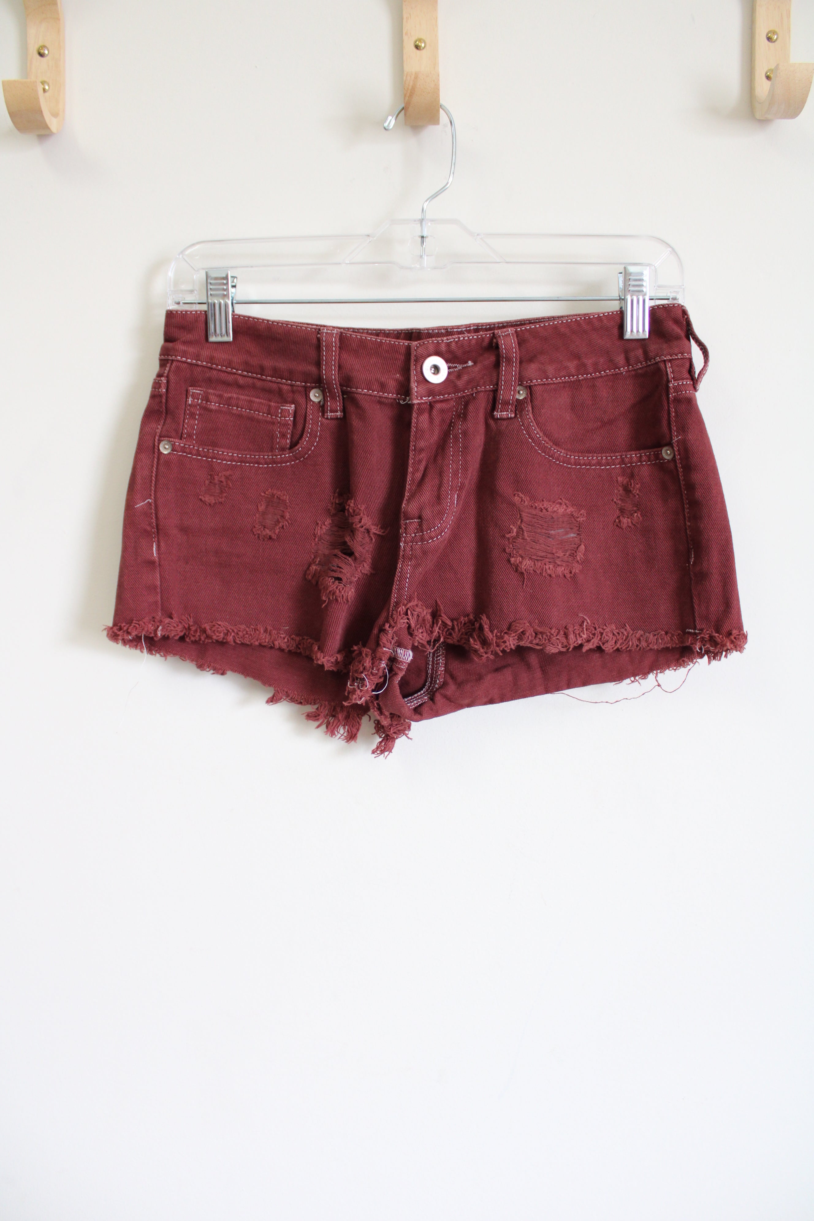 Bullhead Rust Brown Low Rise Denim Shorts | 5