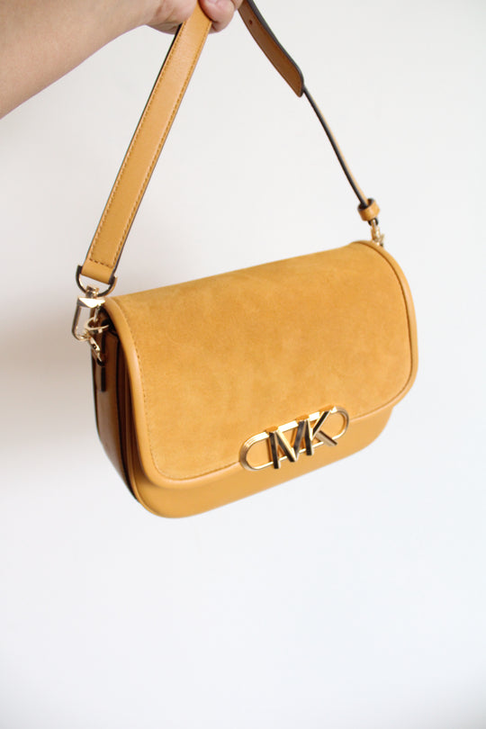 Michael Kors Yellow Leather Suede Crossbody Bag
