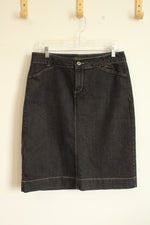 Baccini Black Wash Denim Midi Skirt | 10