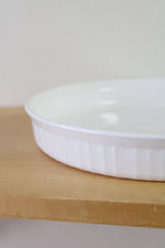 Corning Ware White Ribbed Dish | 9 1/2"