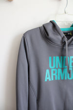 Under Armour Fleece Lined Gray & Teal Hoodie | M