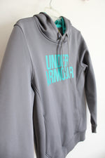 Under Armour Fleece Lined Gray & Teal Hoodie | M