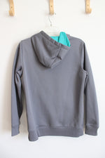 Under Armour Fleece Lined Gray & Teal Hoodie | M