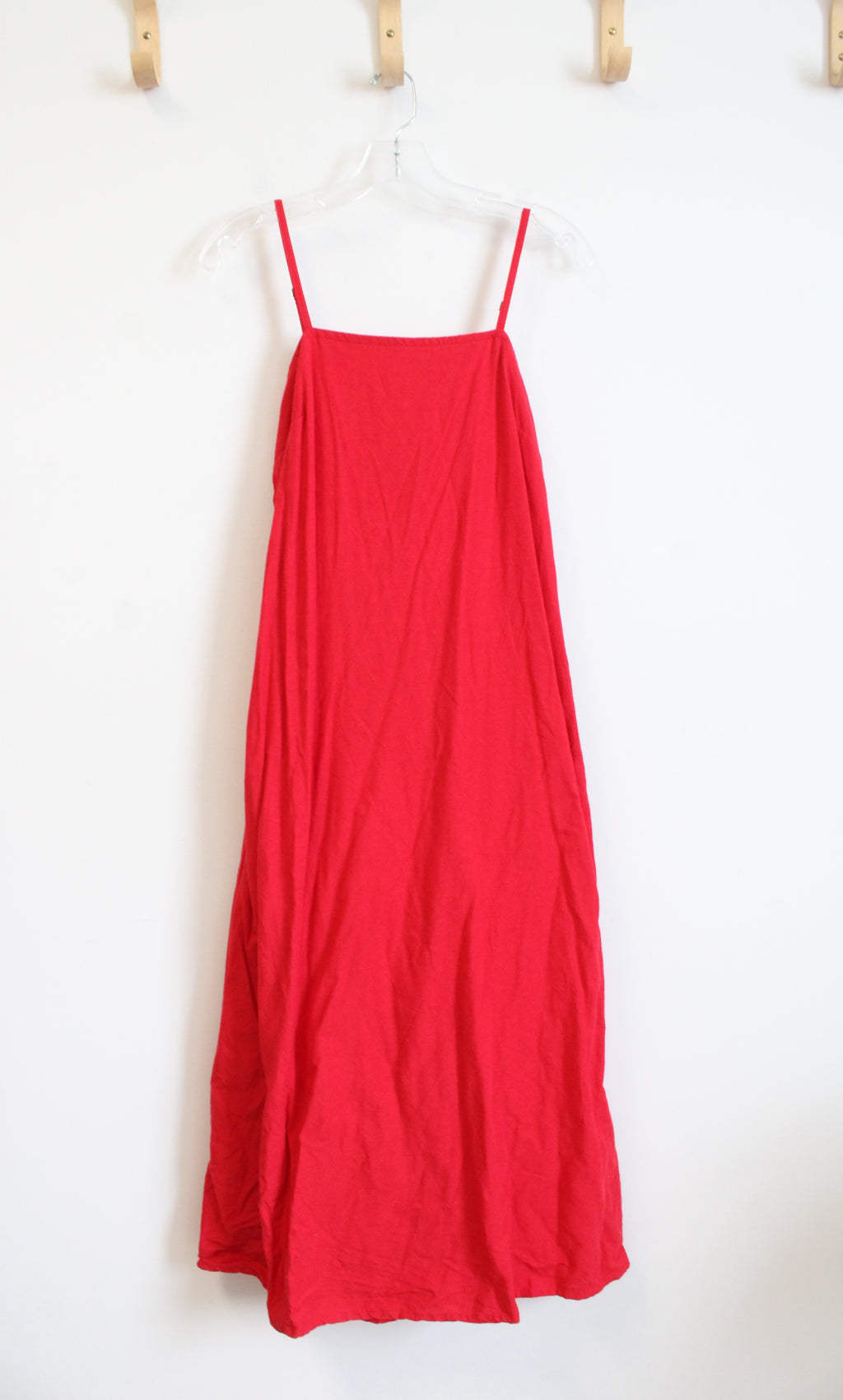 Japna Red Linen Blend Midi Dress | S