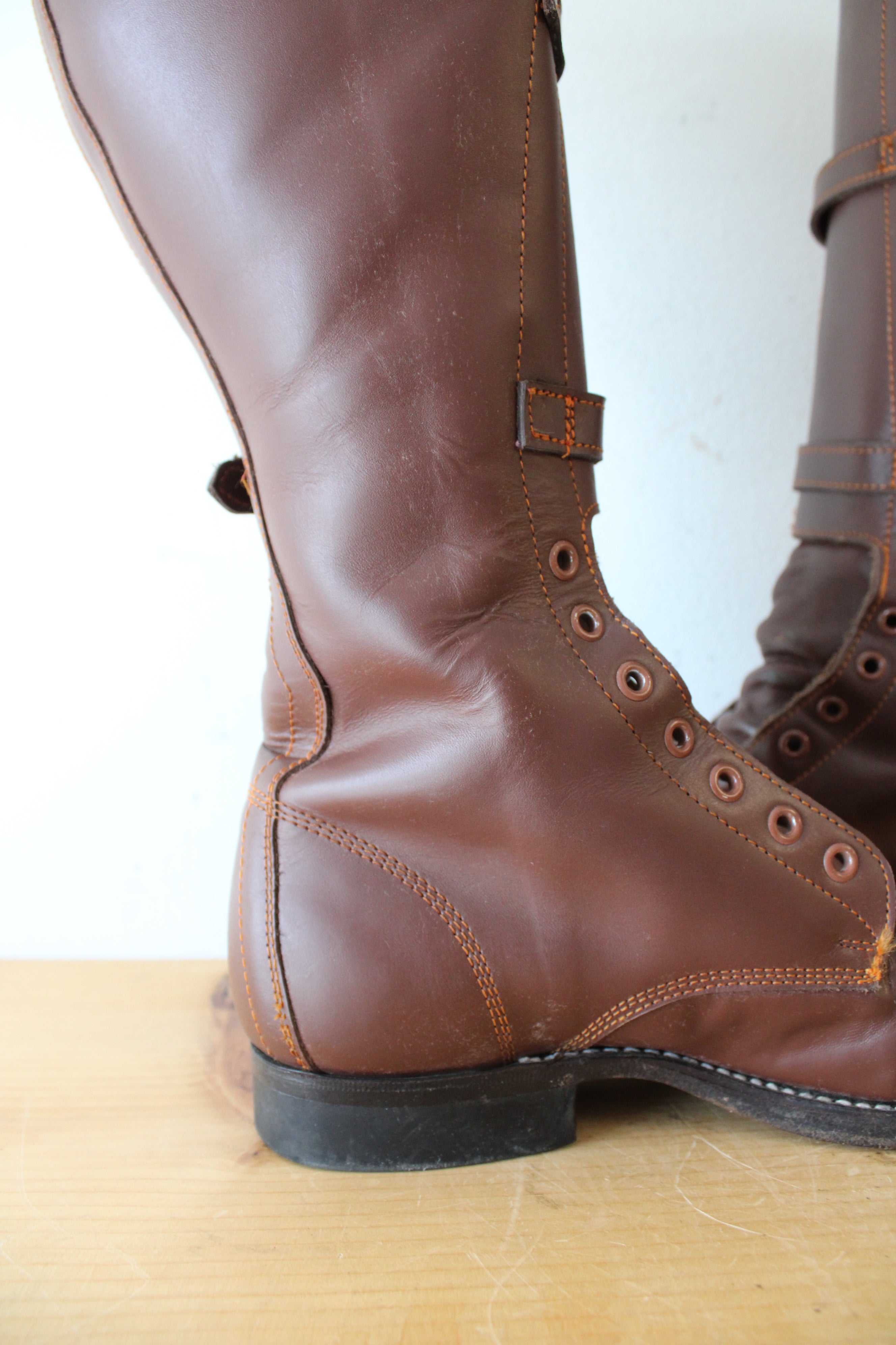 Vintage 1940s Boston Depot Brown Leather Boots | Size 7
