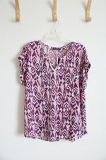 NEW Architect Purple Pink Patterned Lightweight Top | 2X