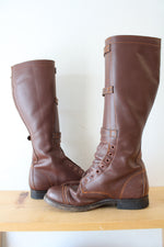 Vintage 1940s Boston Depot Brown Leather Boots | Size 7