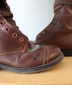 Vintage 1940s Boston Depot Brown Leather Boots | Size 7