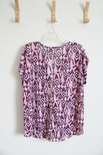 NEW Architect Purple Pink Patterned Lightweight Top | 2X