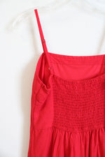 Japna Red Linen Blend Midi Dress | S