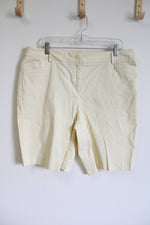 Talbots Pale Yellow Long Bermuda Shorts | 16