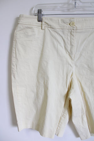 Talbots Pale Yellow Long Bermuda Shorts | 16