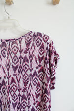 NEW Architect Purple Pink Patterned Lightweight Top | 2X