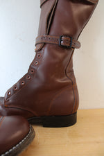 Vintage 1940s Boston Depot Brown Leather Boots | Size 7