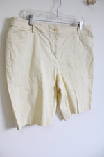 Talbots Pale Yellow Long Bermuda Shorts | 16
