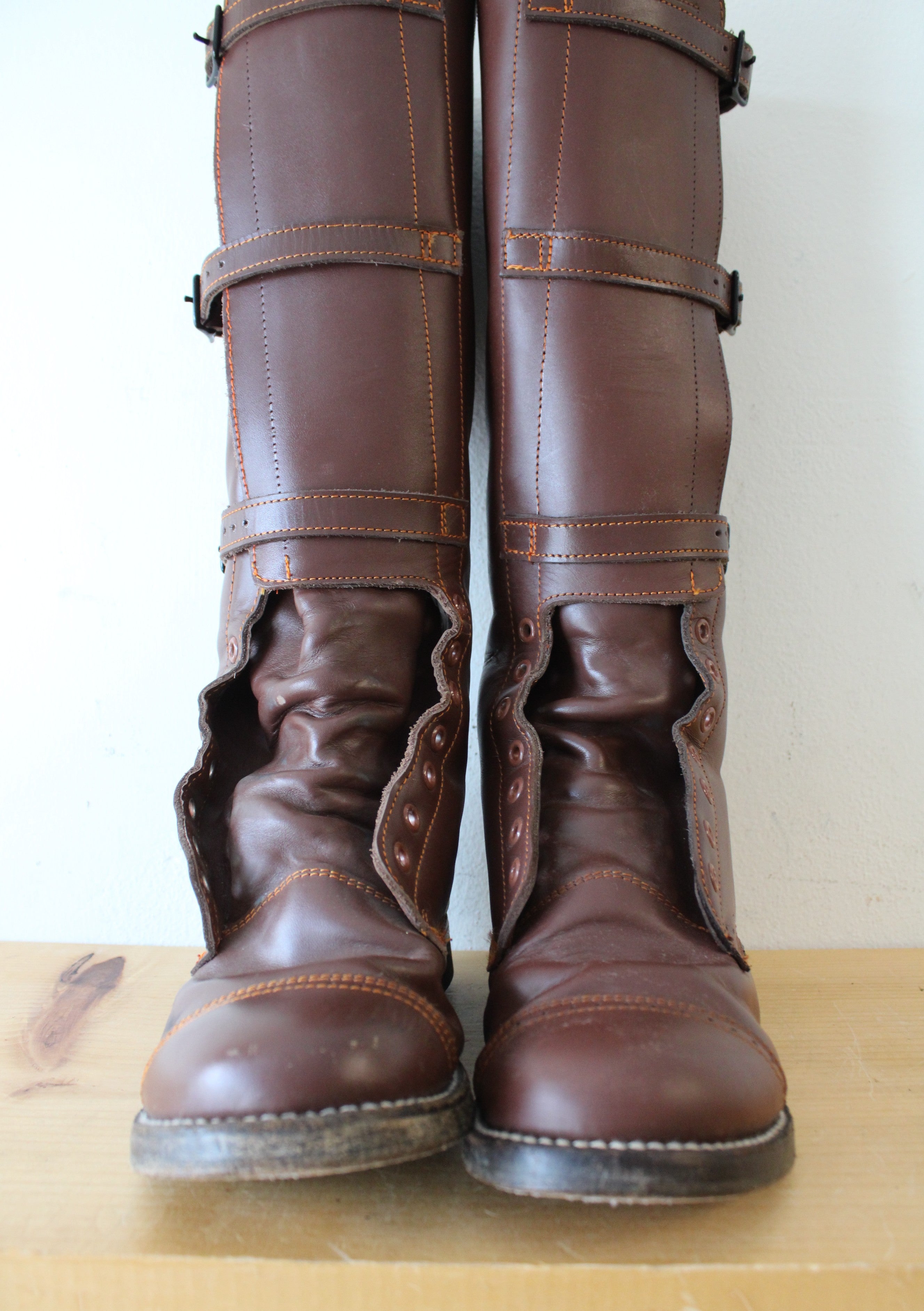 Vintage 1940s Boston Depot Brown Leather Boots | Size 7