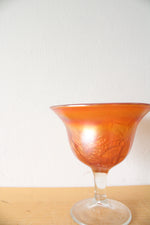 Fenton Marigold Peacock Carnival Glass Compote Dish