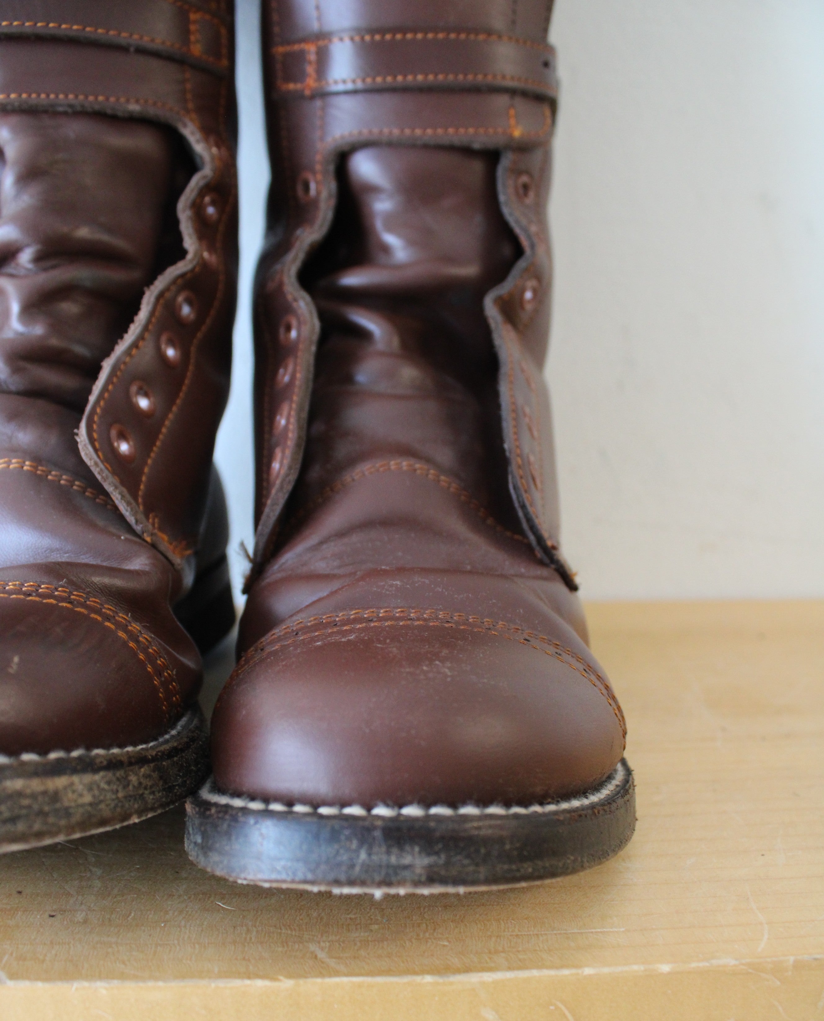 Vintage 1940s Boston Depot Brown Leather Boots | Size 7