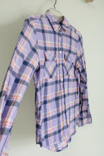 Aeropostale Purple Plaid Button Down Shirt | M