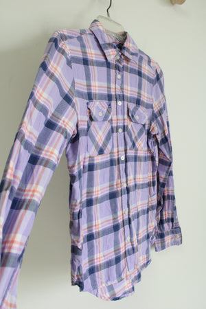 Aeropostale Purple Plaid Button Down Shirt | M