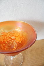 Fenton Marigold Peacock Carnival Glass Compote Dish