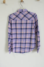 Aeropostale Purple Plaid Button Down Shirt | M