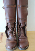 Vintage 1940s Boston Depot Brown Leather Boots | Size 7