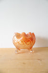 Vintage Northwood Beaded Cable Marigold Footed Glass Dish
