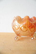 Vintage Northwood Beaded Cable Marigold Footed Glass Dish