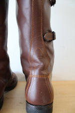 Vintage 1940s Boston Depot Brown Leather Boots | Size 7