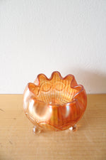 Vintage Northwood Beaded Cable Marigold Footed Glass Dish