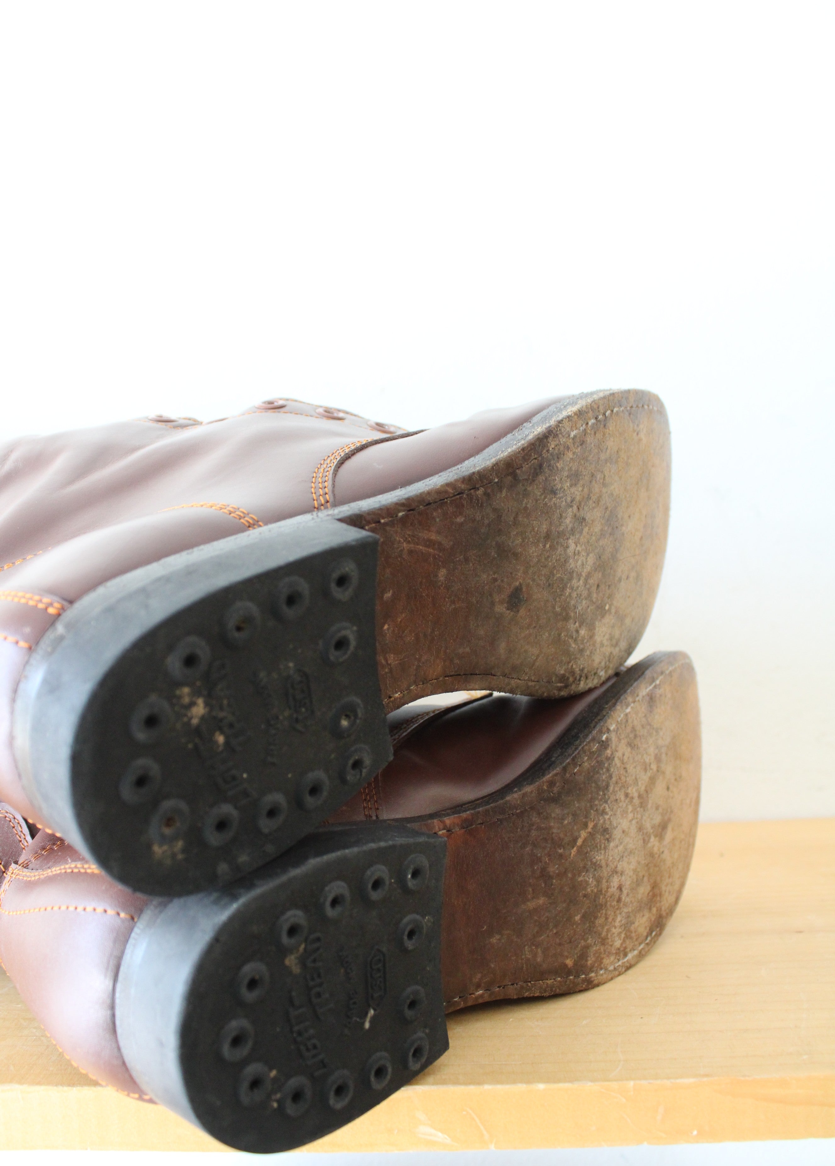 Vintage 1940s Boston Depot Brown Leather Boots | Size 7