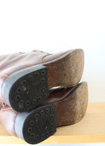 Vintage 1940s Boston Depot Brown Leather Boots | Size 7