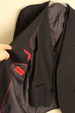 Mazari Navy Blue Suit Jacket and Vest Set | 44S
