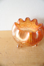 Vintage Northwood Beaded Cable Marigold Footed Glass Dish