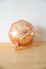 Vintage Northwood Beaded Cable Marigold Footed Glass Dish