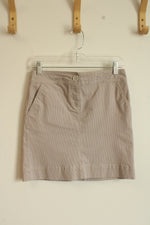 Ann Taylor Loft Tan and White Pinstripe Skirt | 0P