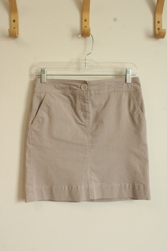 Ann Taylor Loft Tan and White Pinstripe Skirt | 0P