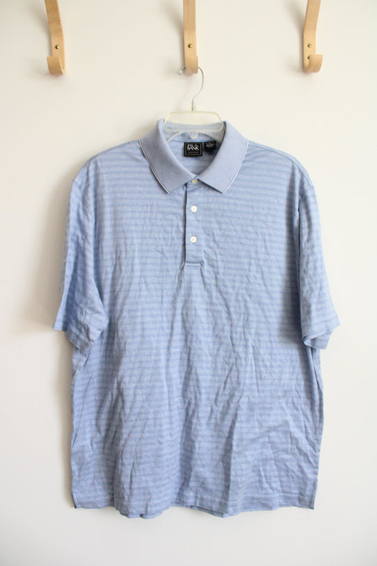 NEW Jos. A. Bank Blue Striped Polo Shirt | L