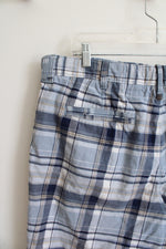 Timberland Blue Tan & White Plaid Shorts | 38