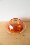 Vintage Marigold Carnival Glass Round Dome Butter Dish