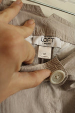 Ann Taylor Loft Tan and White Pinstripe Skirt | 0P