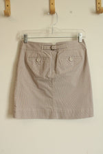 Ann Taylor Loft Tan and White Pinstripe Skirt | 0P