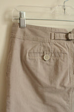 Ann Taylor Loft Tan and White Pinstripe Skirt | 0P